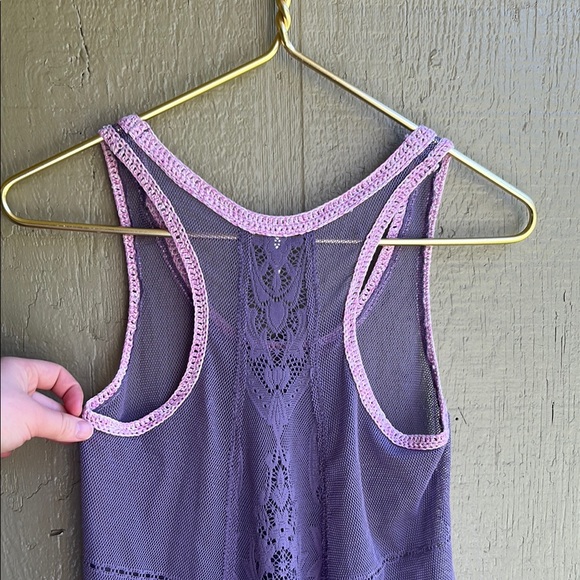 Free People Sheer Purple Lace Tunic/Slip Dress - Picture 7 of 8